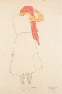 コーミング中に立って 作： Egon Schiele